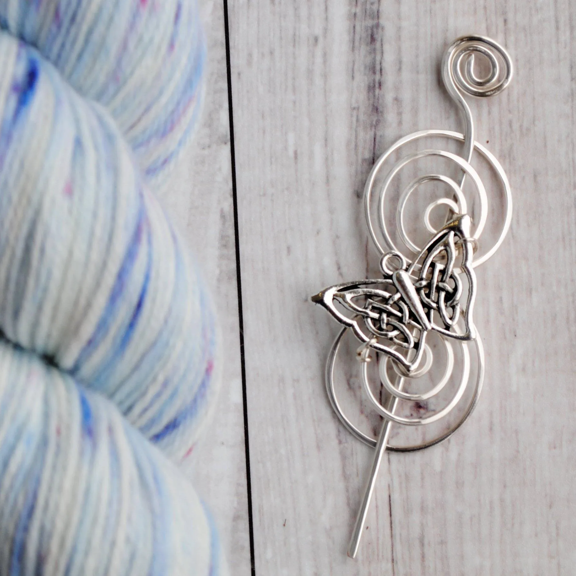 Butterfly Celtic Knot Shawl Pin - Charmed Silver