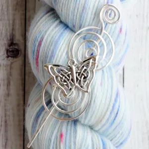 Butterfly Celtic Knot Shawl Pin - Charmed Silver