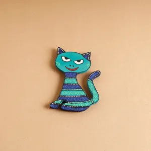 Cat - Abstract Pastel Handpainted Wooden Magnet