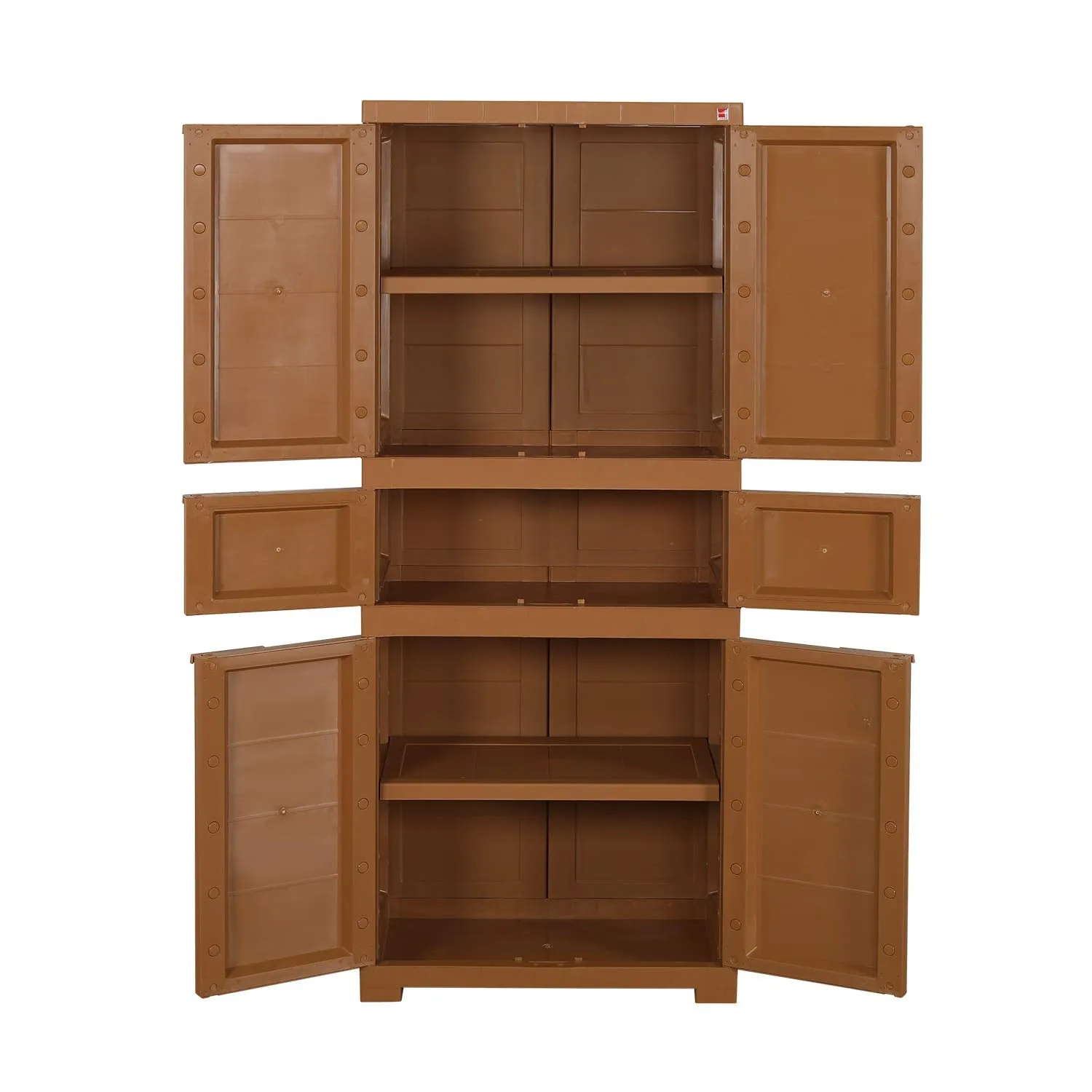 Cello Novelty Triplex Plastic Cupboard with 4 shelves(Sandalwood Brown)
