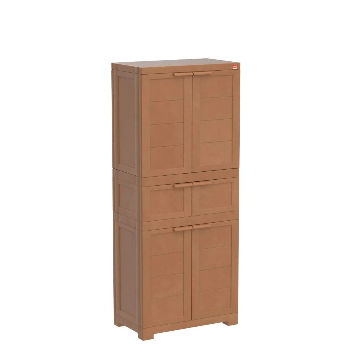Cello Novelty Triplex Plastic Cupboard with 4 shelves(Sandalwood Brown)