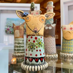 Ceramic Sarah Saunders Sculpture - Deer Sculpture