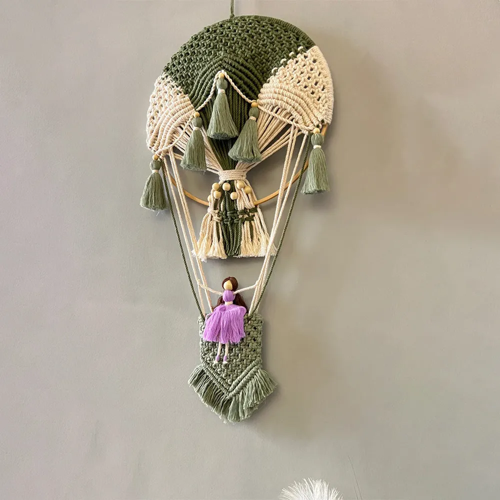 Creative Hot Air Balloon Wall Hanging Hand-woven Tapestry Wall Decoration