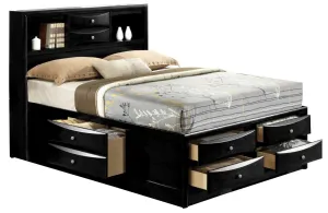 Crown Mark Furniture Emily Captain's King Bed in Black