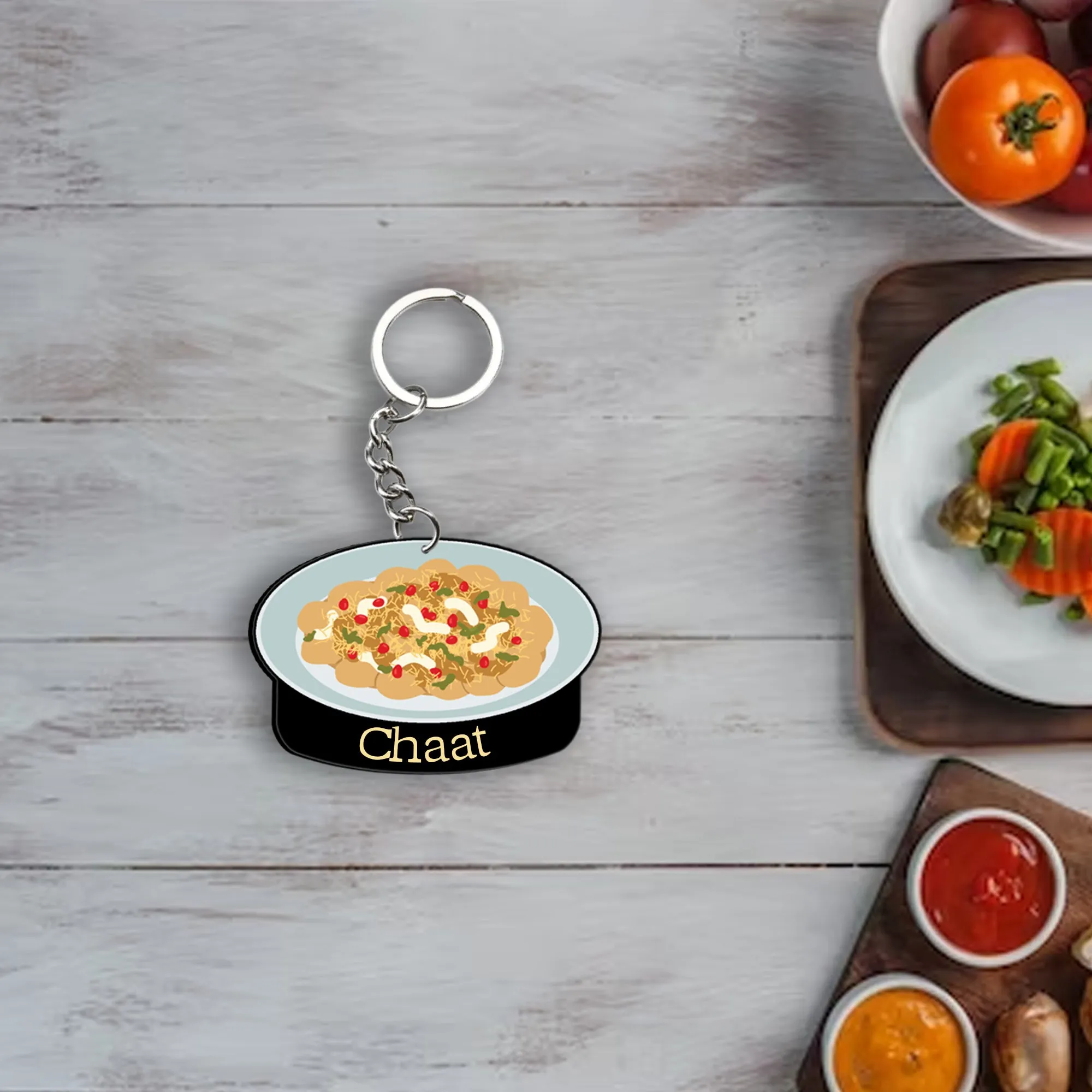 Customized Indian Food Keychain With Name