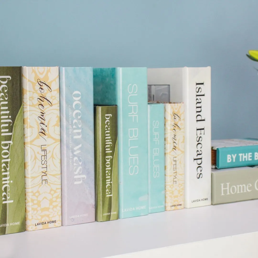 Decorative Book Box Set of 2 - Coral Reef