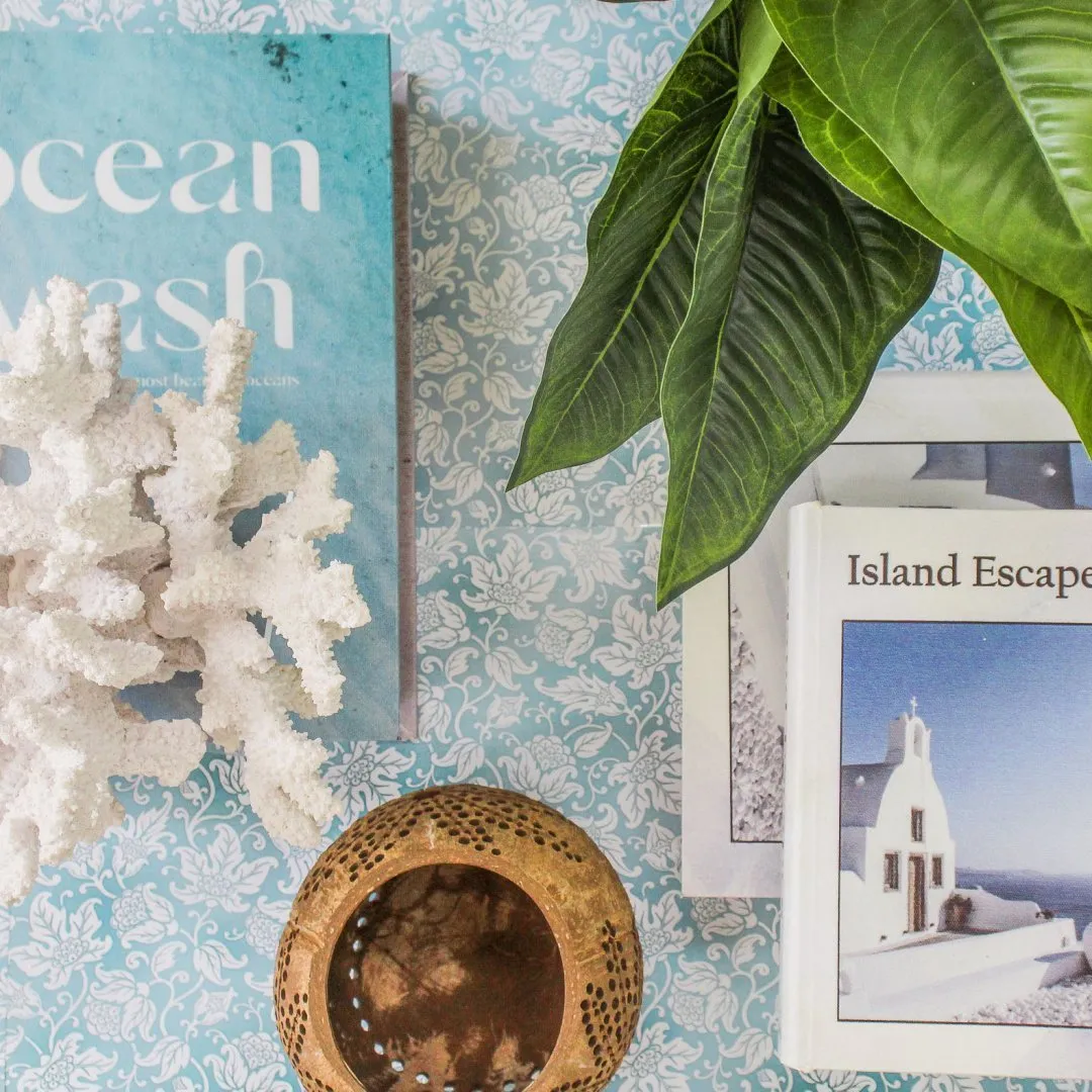 Decorative Book Box Set of 2 - Coral Reef