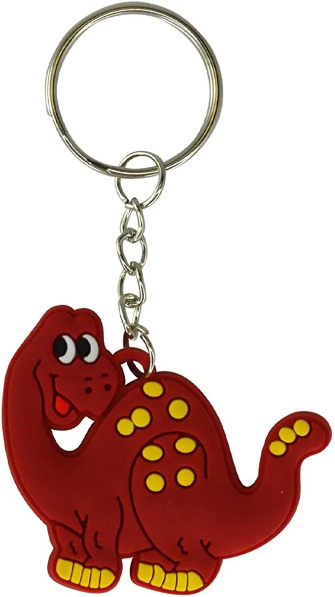 Dinosaur Keychains Rubber with Key Ring