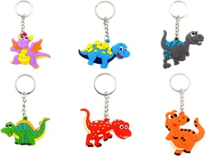 Dinosaur Keychains Rubber with Key Ring