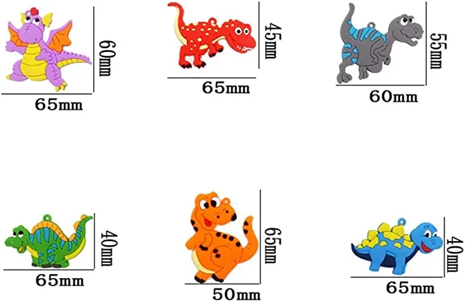 Dinosaur Keychains Rubber with Key Ring