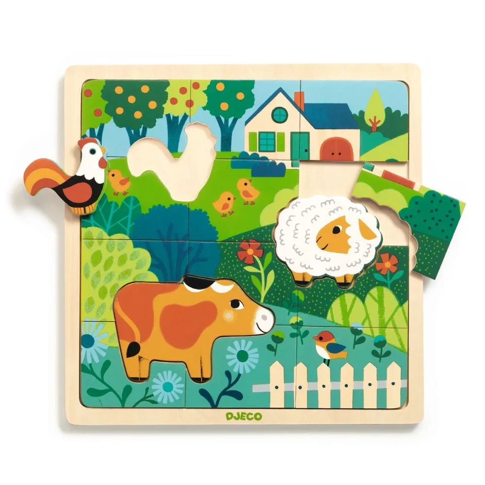 Djeco Wooden Puzzle - Puzzlo Farm