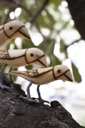 Dove Handmade Wooden Birds Set Of 3 Multi