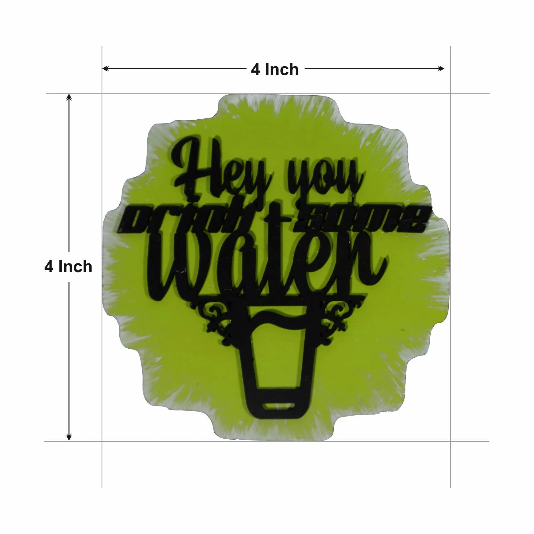 Drink Some Water Hand-Painted Fridge Magnet - Yellow