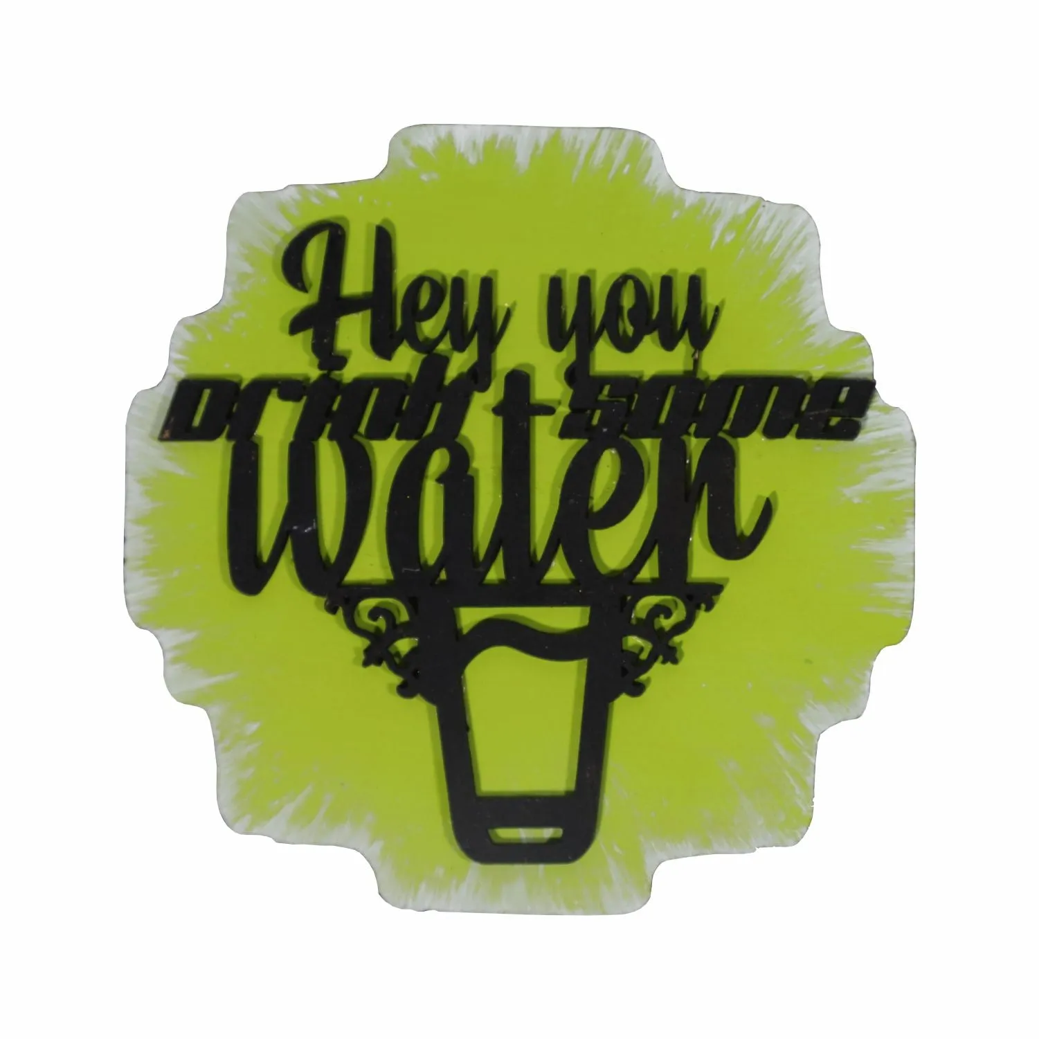 Drink Some Water Hand-Painted Fridge Magnet - Yellow