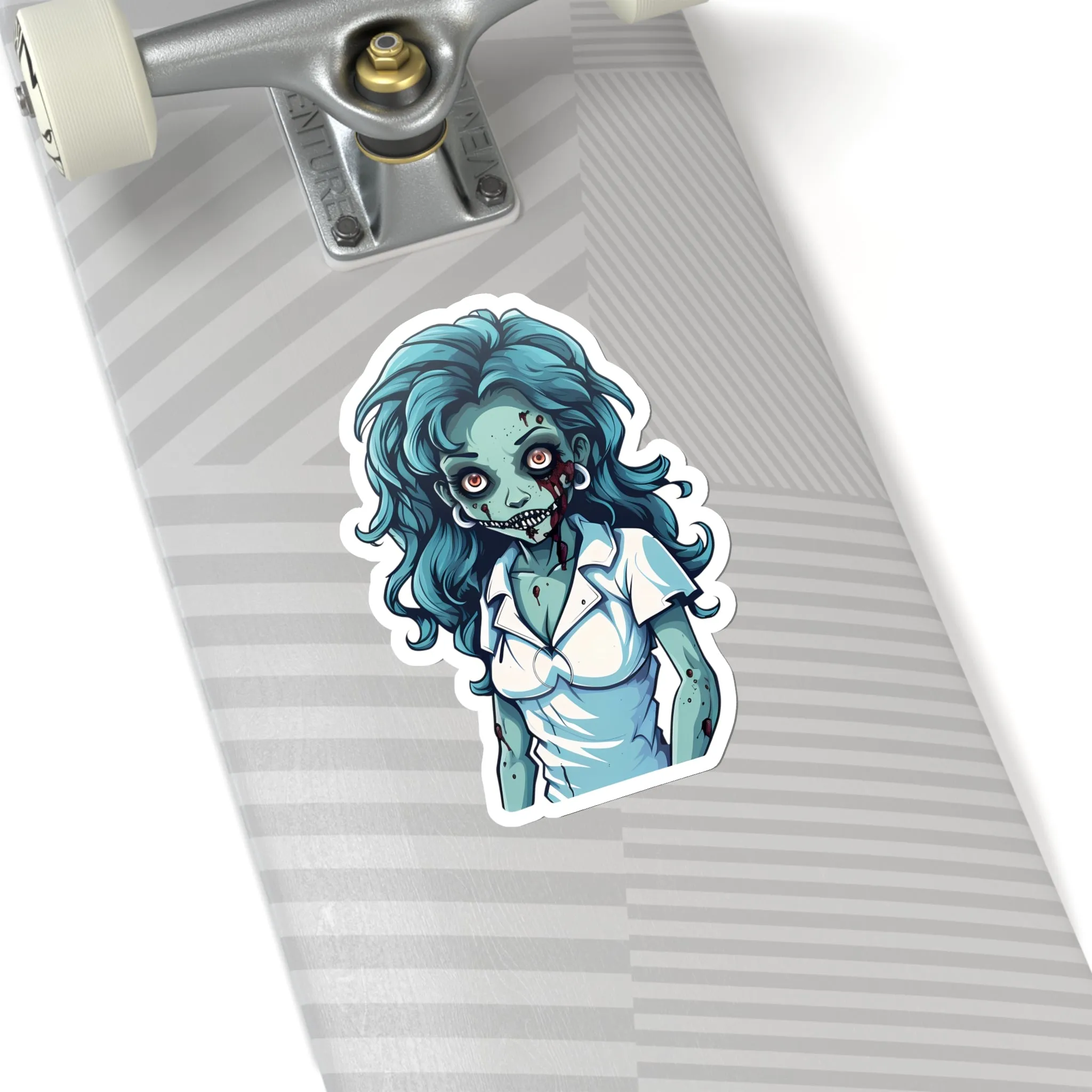 Embrace the Haunting Vibes with Halloween Zombie Nurse Stickers