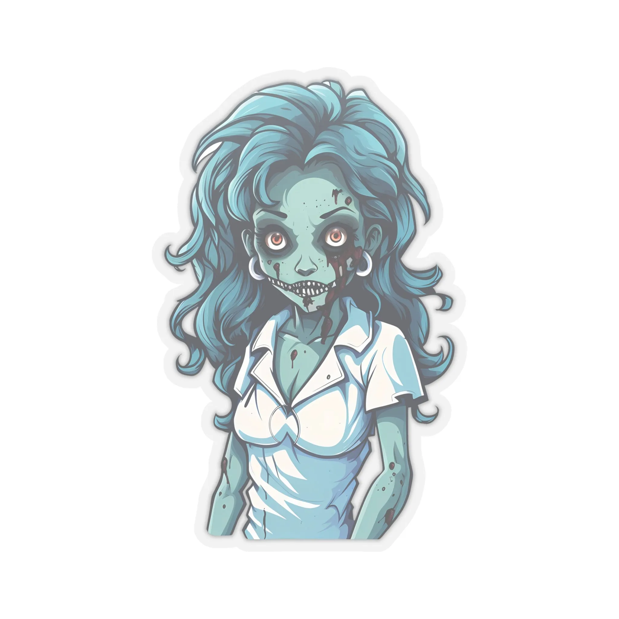 Embrace the Haunting Vibes with Halloween Zombie Nurse Stickers