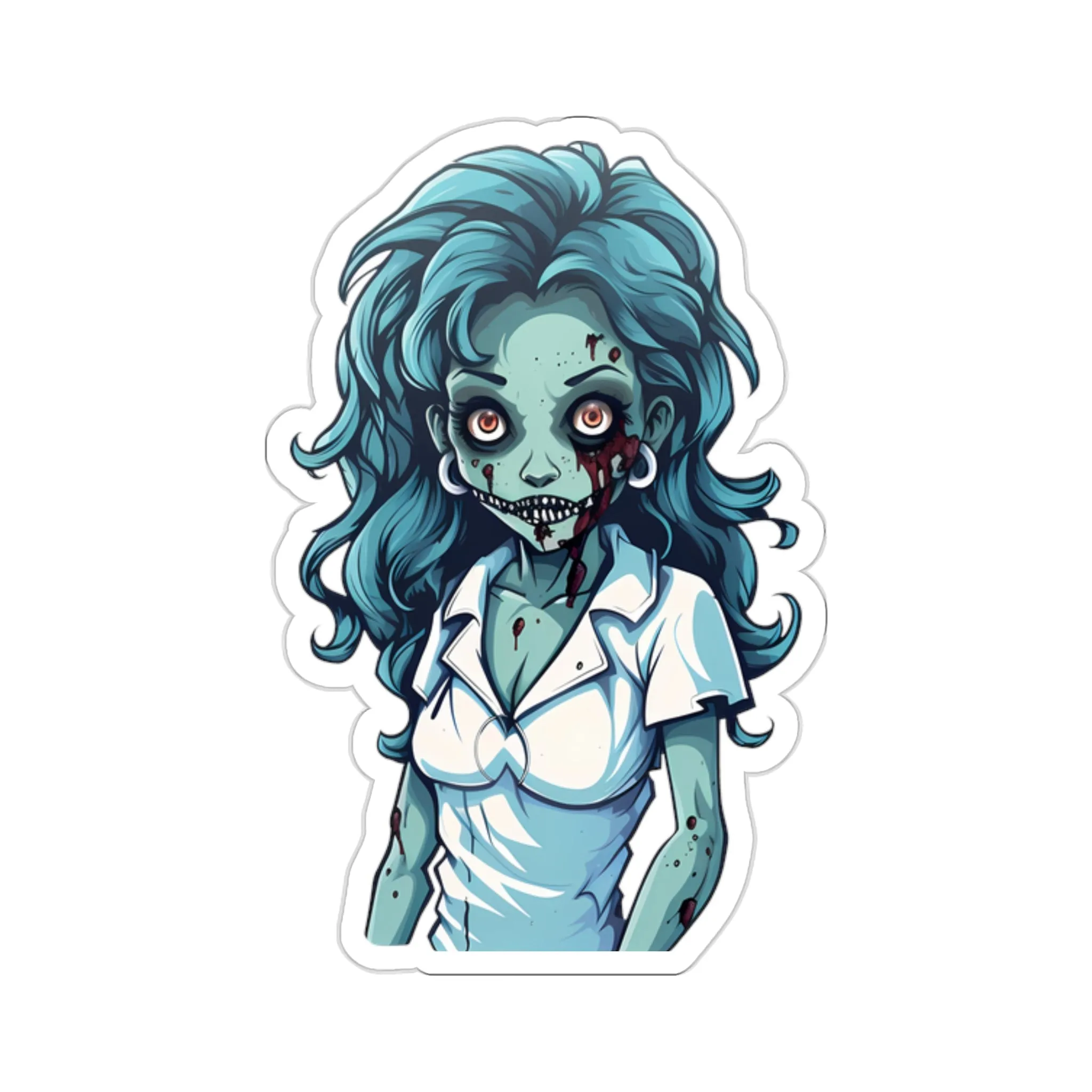 Embrace the Haunting Vibes with Halloween Zombie Nurse Stickers