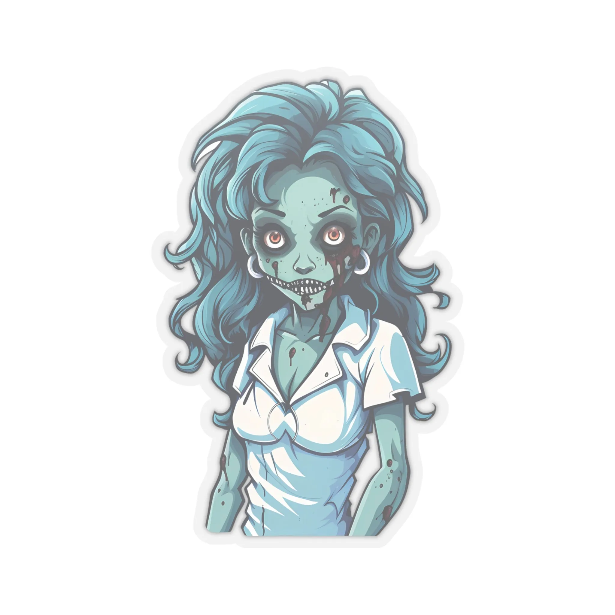 Embrace the Haunting Vibes with Halloween Zombie Nurse Stickers