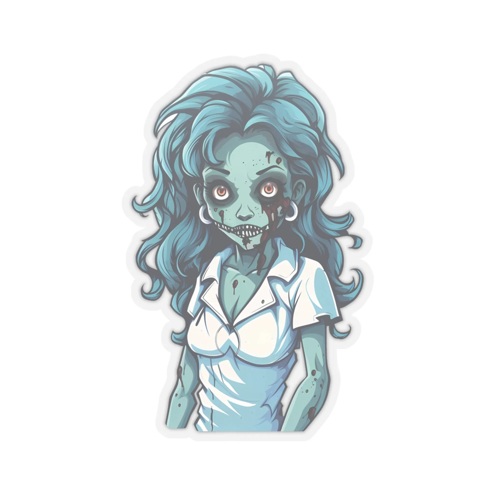 Embrace the Haunting Vibes with Halloween Zombie Nurse Stickers