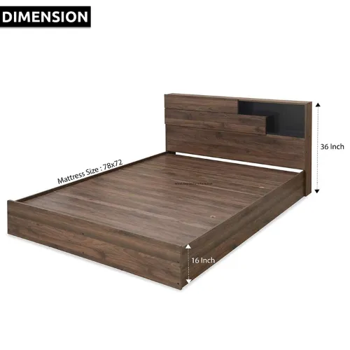 Engineered Wood Stylish Modern Style King Size Bed with Designer