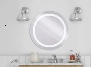 Escaby Technology Round Mirror | Bedrooms, Living Rooms, Dressing Room | Durable & Clear Reflection | 24inch x 24inch