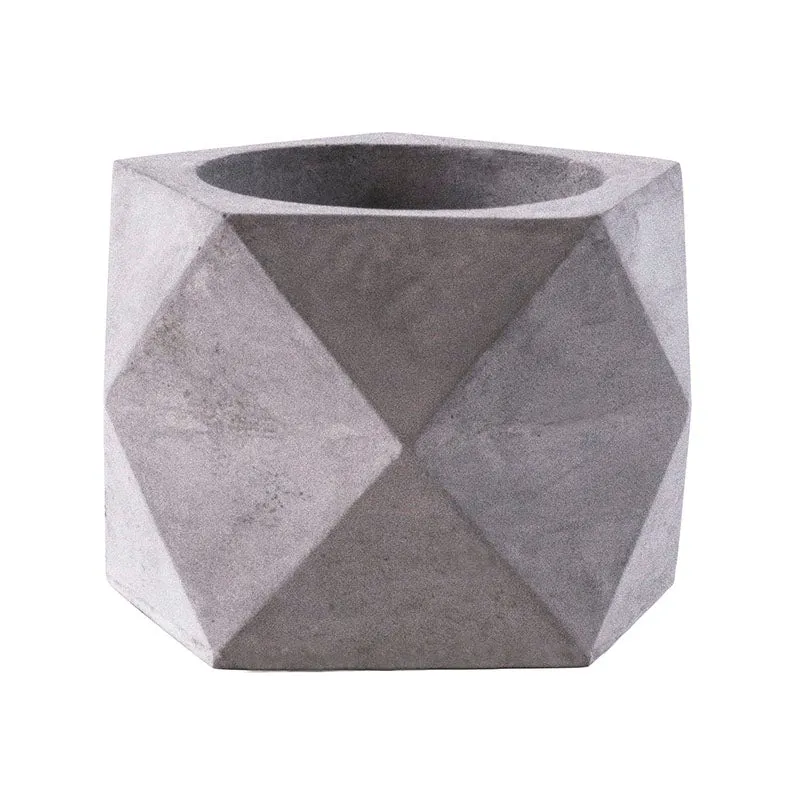 Faceted Pentagon Concrete Planter
