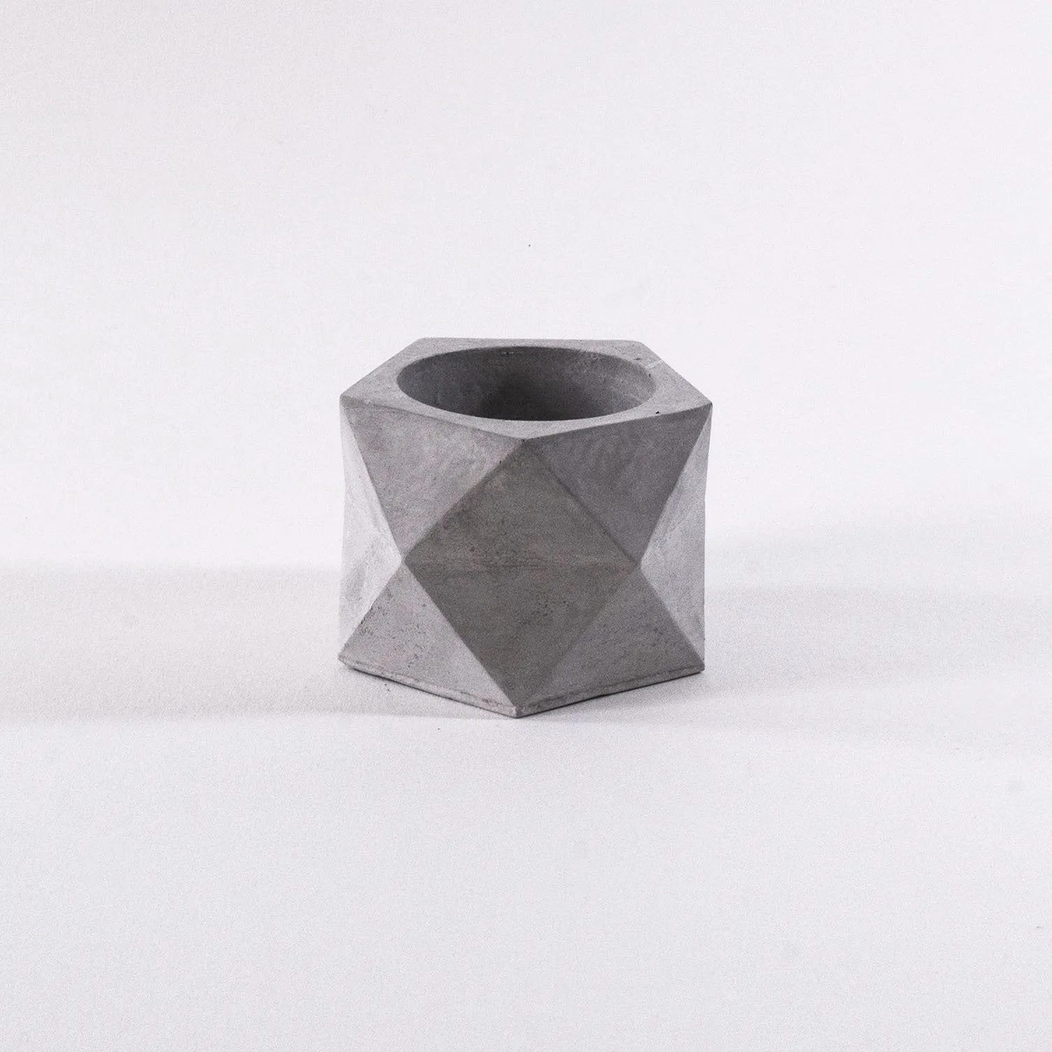 Faceted Pentagon Concrete Planter