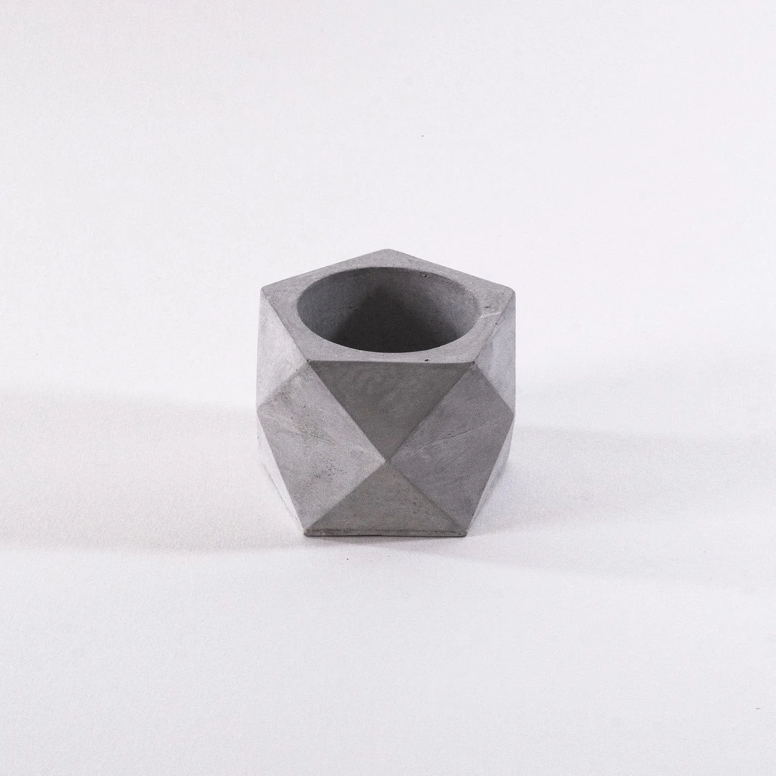 Faceted Pentagon Concrete Planter