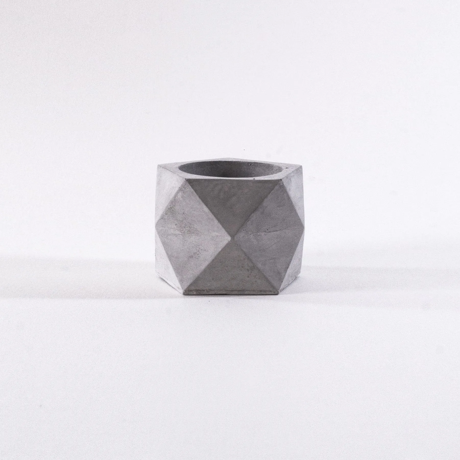 Faceted Pentagon Concrete Planter