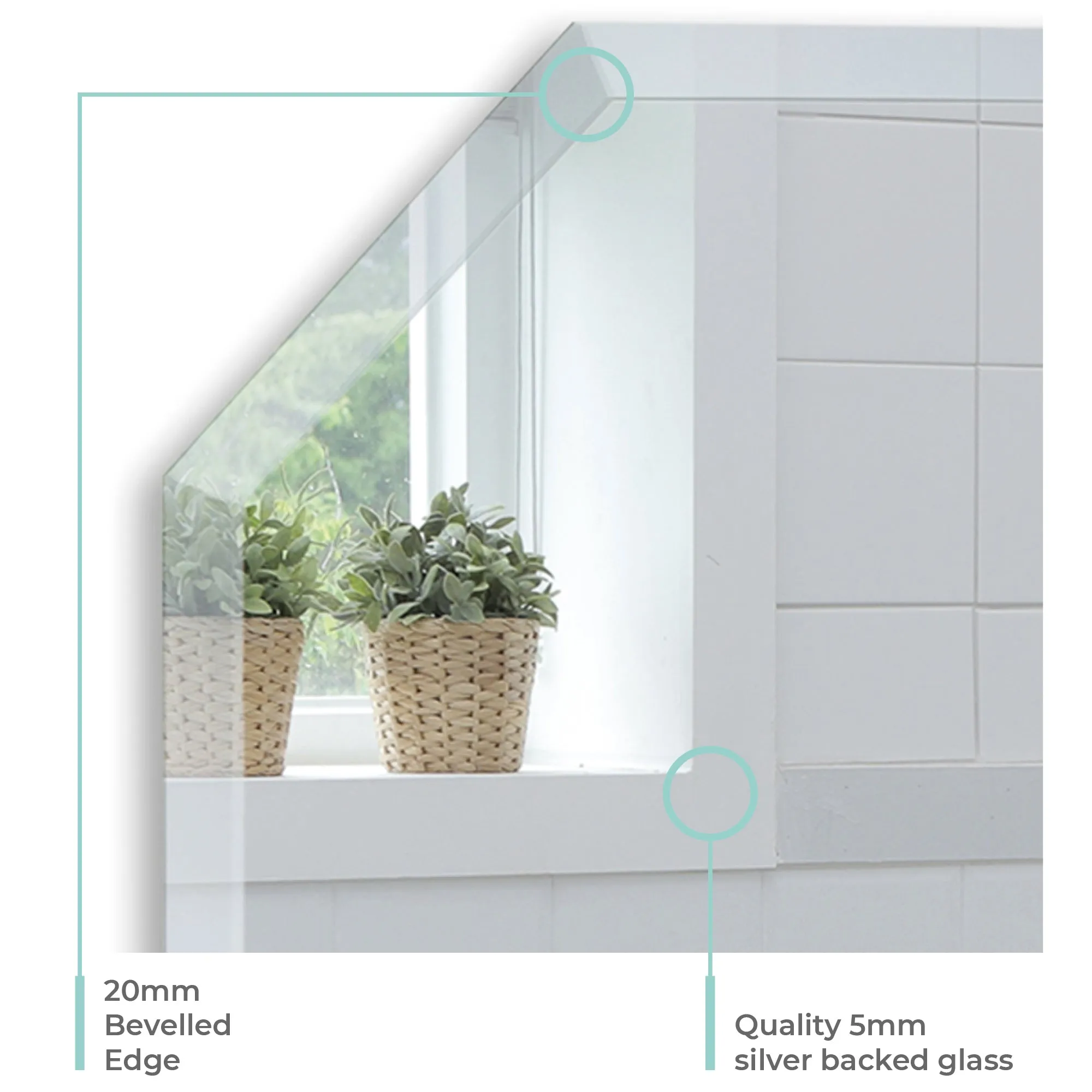 Fayre Octagonal Bathroom Wall Mirror with Shelf 60Hx45Wcm