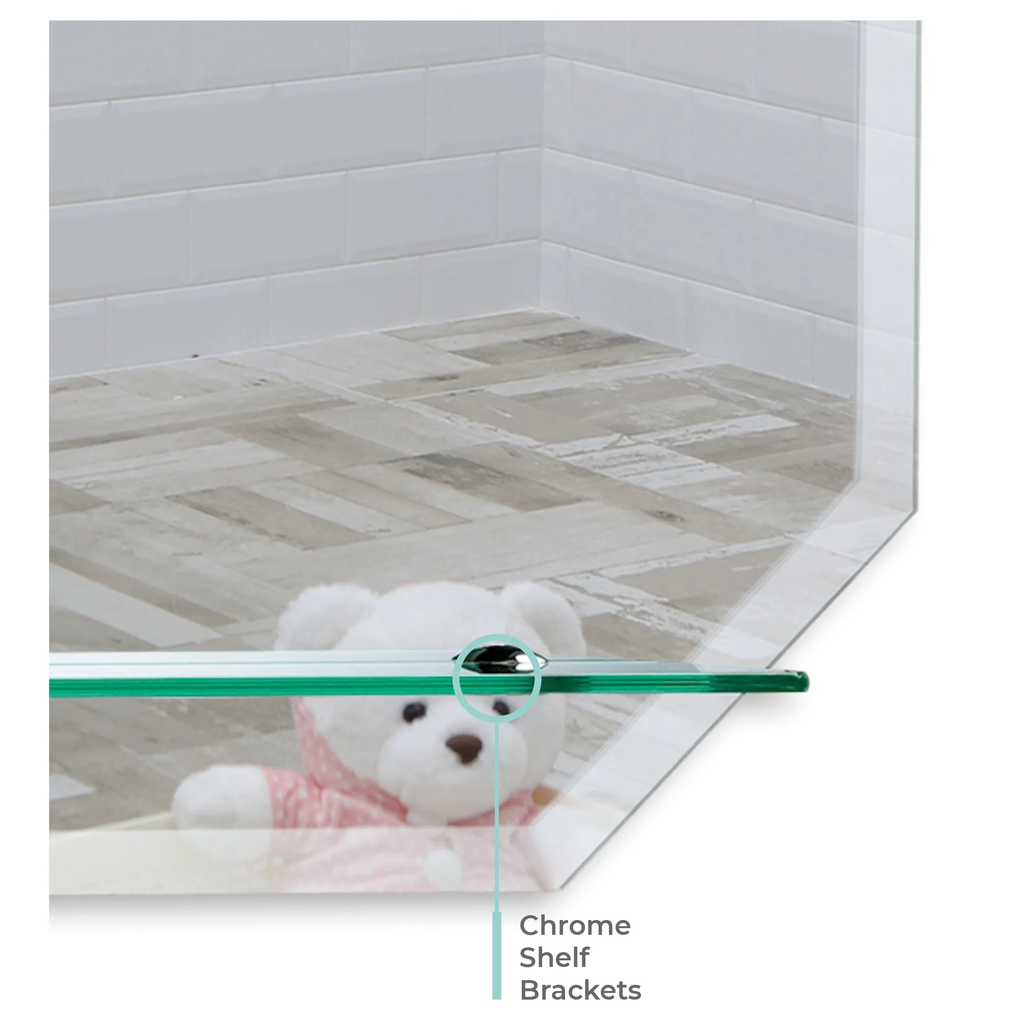 Fayre Octagonal Bathroom Wall Mirror with Shelf 60Hx45Wcm