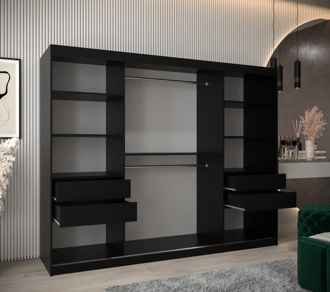 Flutes III Sliding Door Wardrobe 250cm