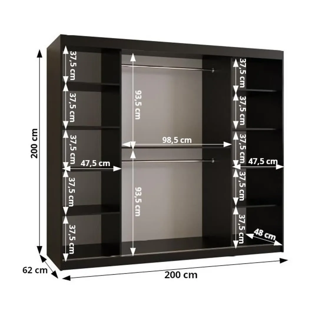 Flutes III Sliding Door Wardrobe 250cm