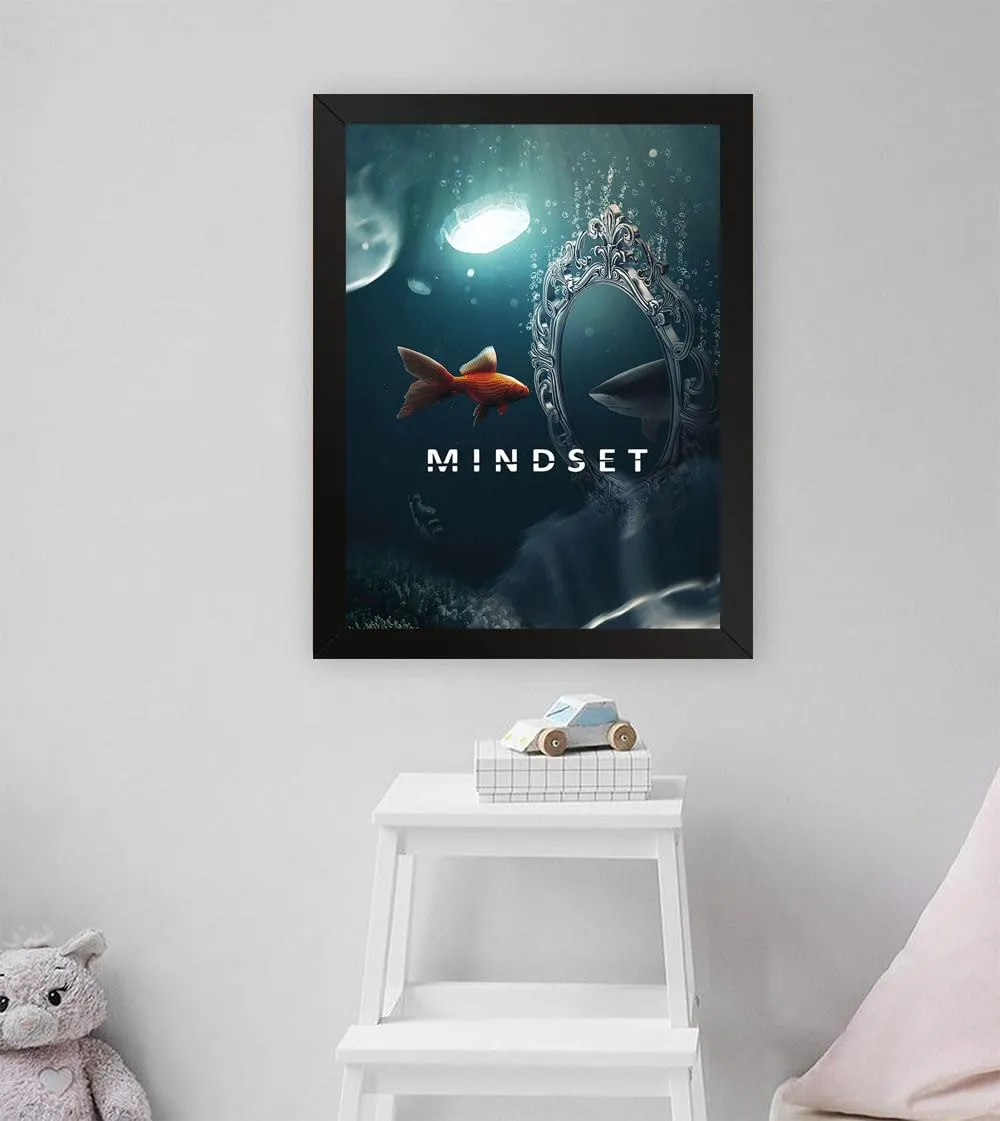 GADGETS WRAP Printed Photo Frame Matte Painting for Home Office Studio Living Room Decoration (11x17inch Black Framed) - Mindset