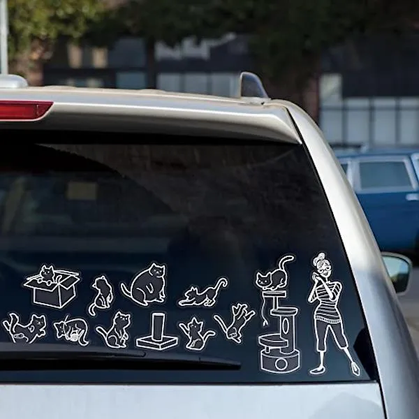 GAMAGO Cat Lady Car Stickers