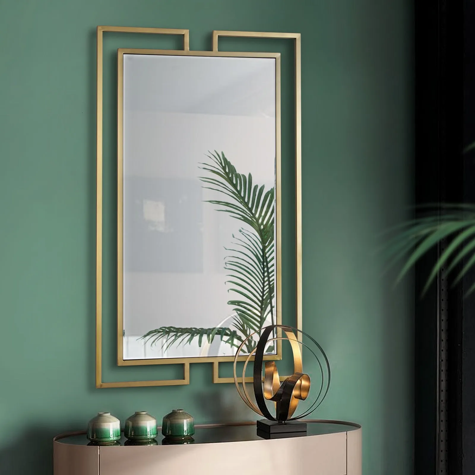 GD007 Rectangular Gold Mirror