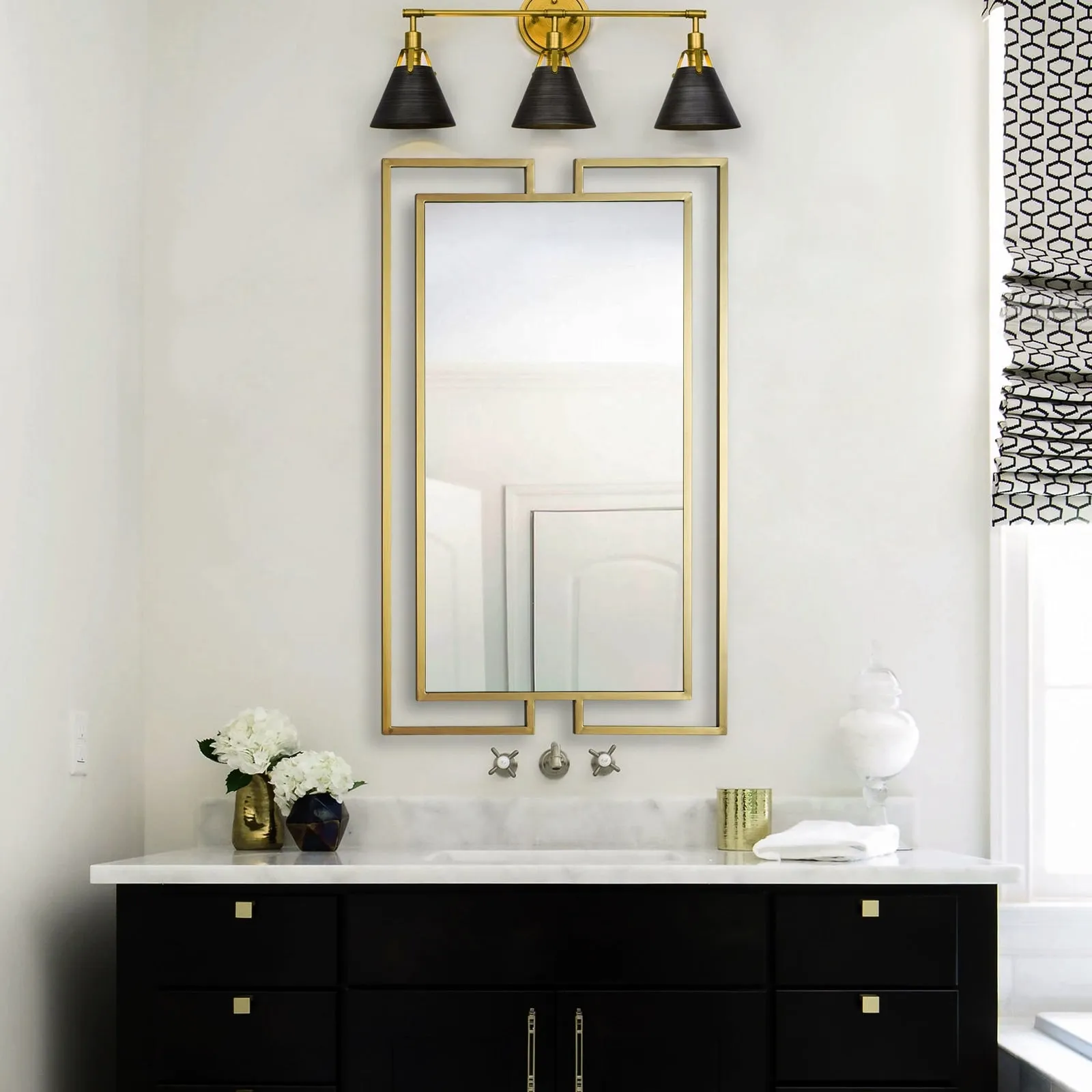 GD007 Rectangular Gold Mirror