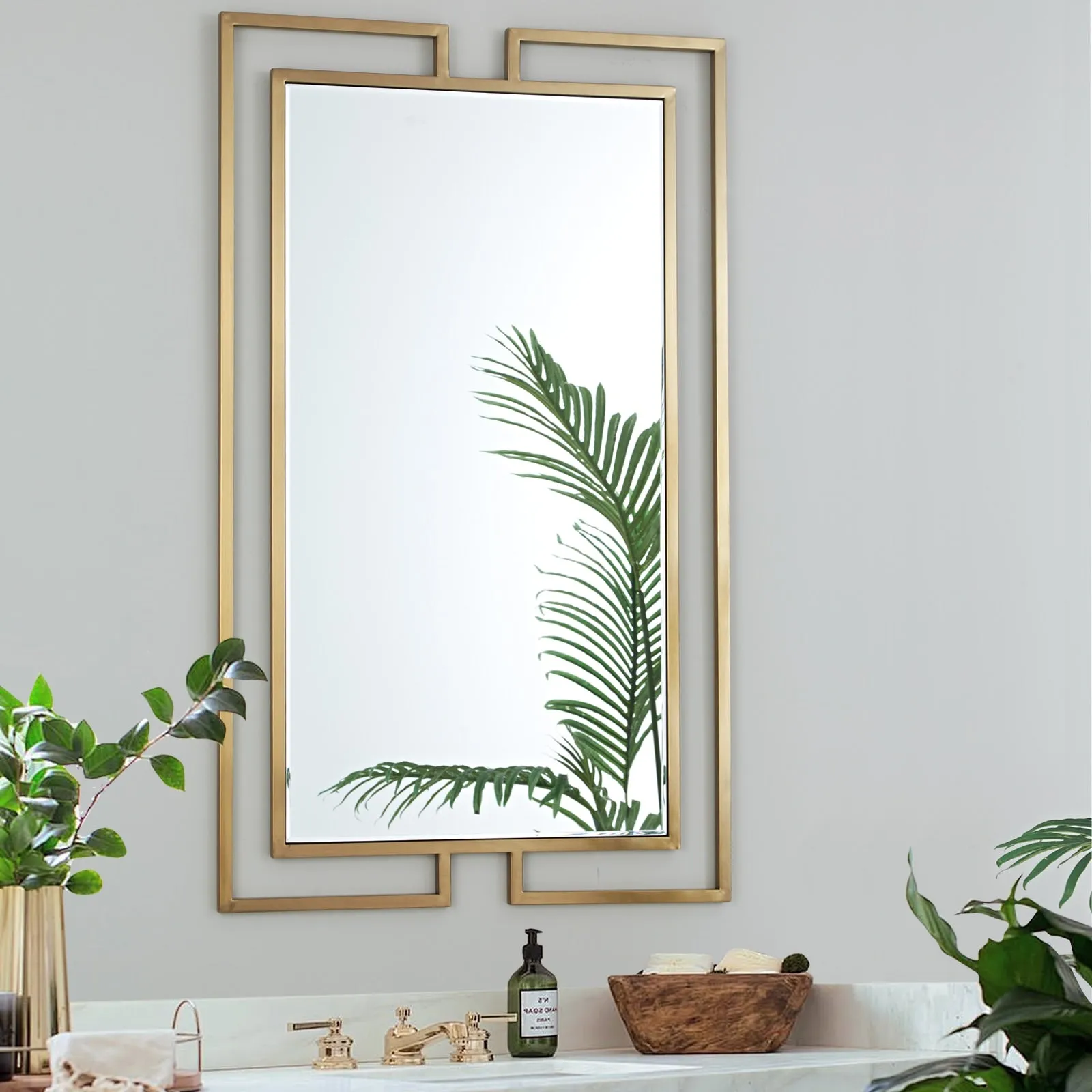 GD007 Rectangular Gold Mirror