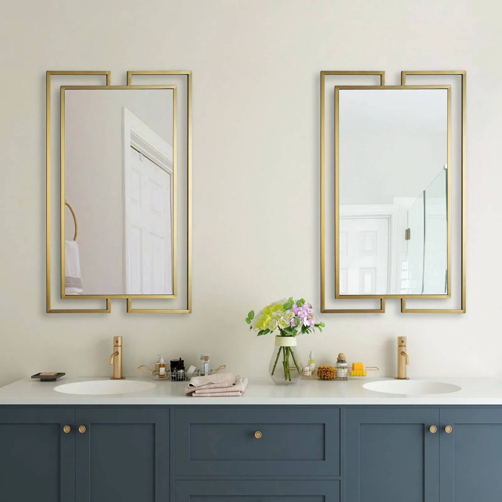 GD007 Rectangular Gold Mirror