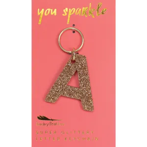 Glitter Letter Keychain