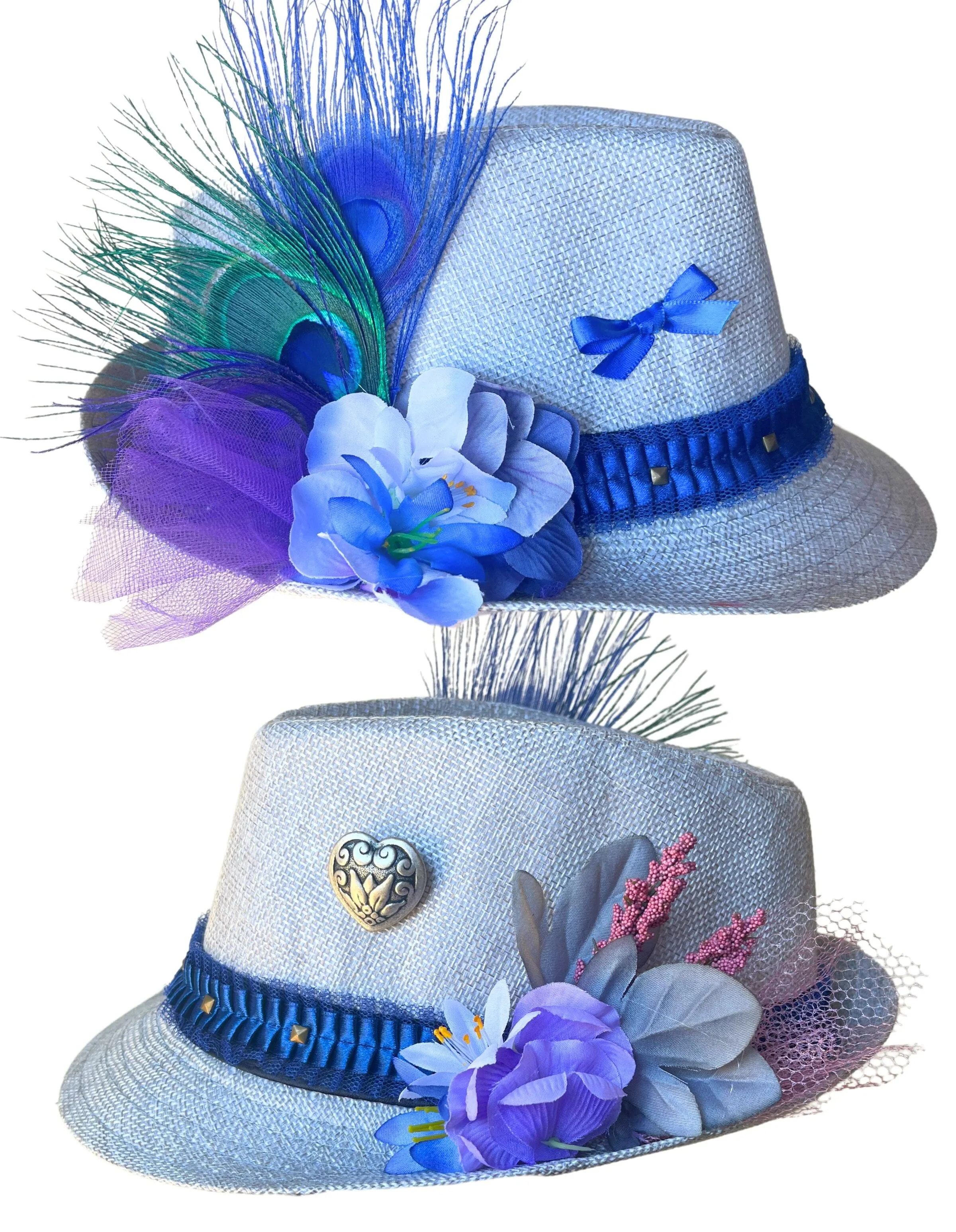 Grey Straw Bavarian Style Hat
