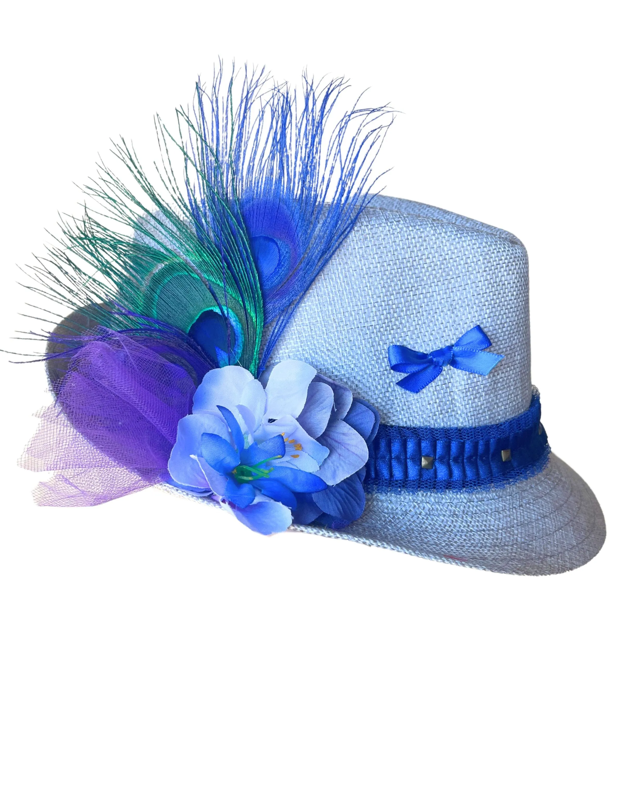 Grey Straw Bavarian Style Hat