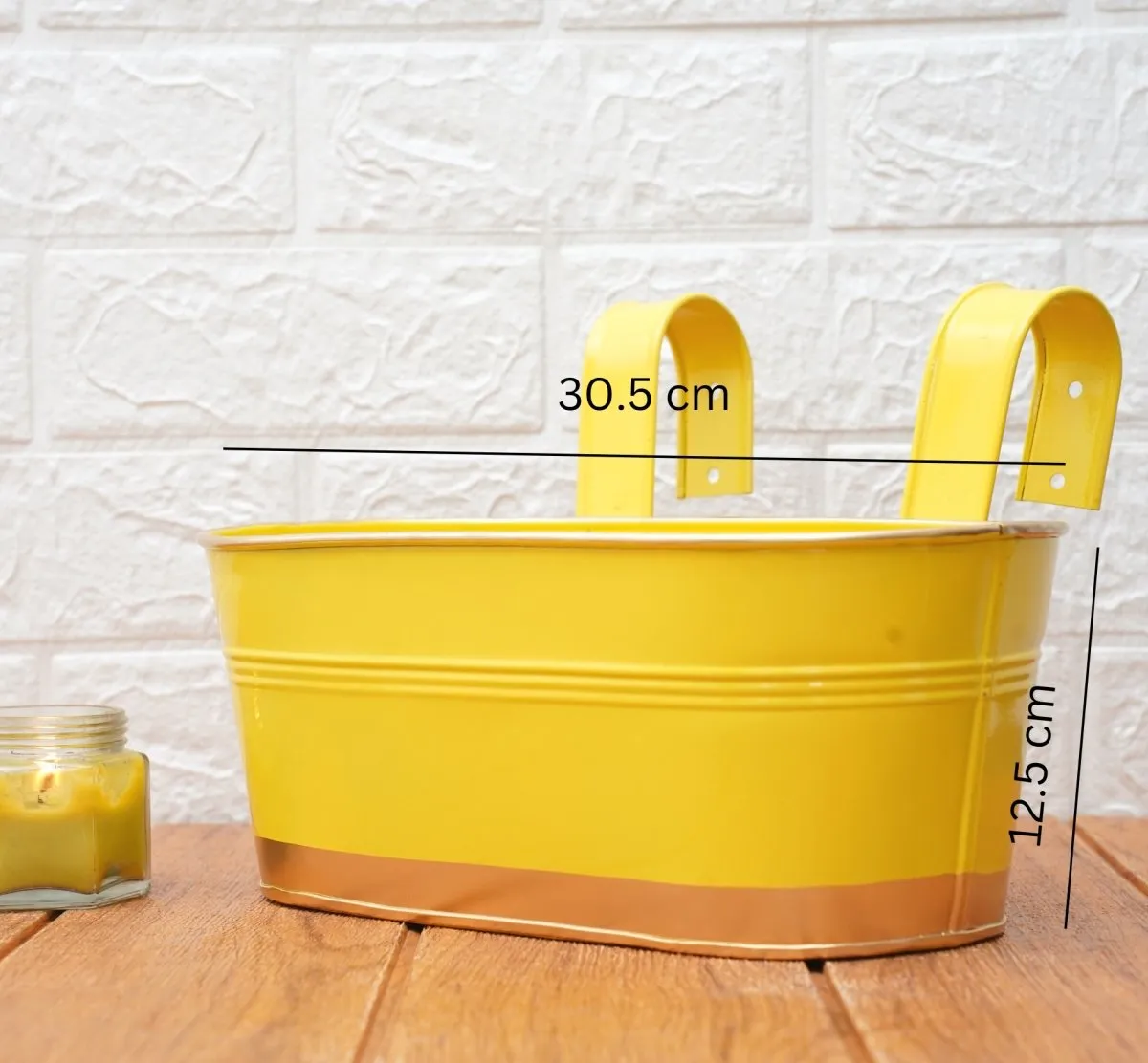 Hanging Pots For Plants Balcony Railing (Yellow - Pack6)