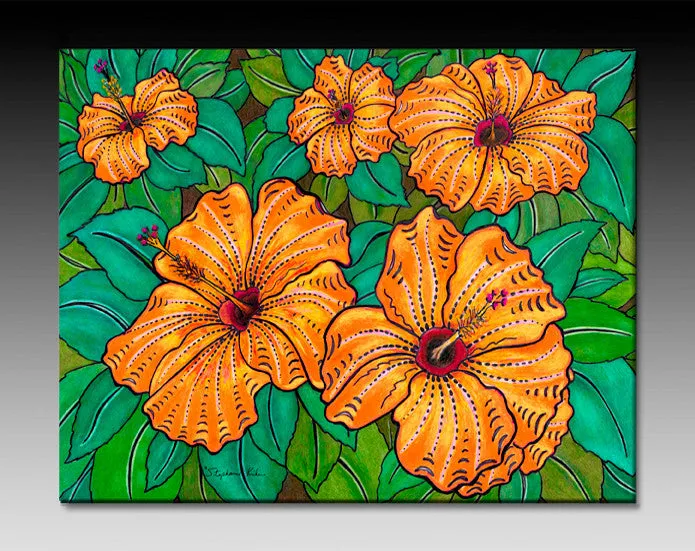 Hibiscus Ceramic Tile