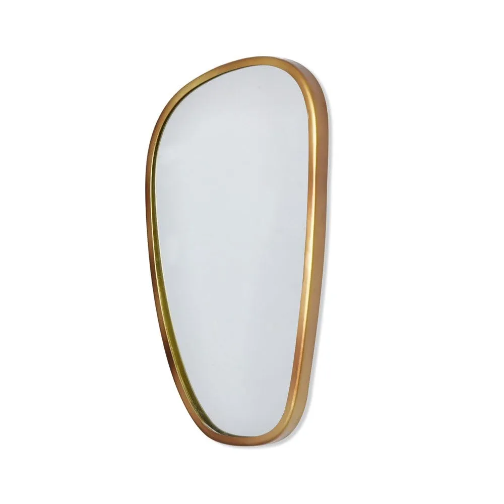 @home by Nilkamal Pebble Shaped Decorative Wall Mirror |Use as a Stunning Décor Piece, Functioning Mirror, Living Room, Bedroom, Bathroom, Vanity|25.5 x 2.7 x 45.3 cm | Gold
