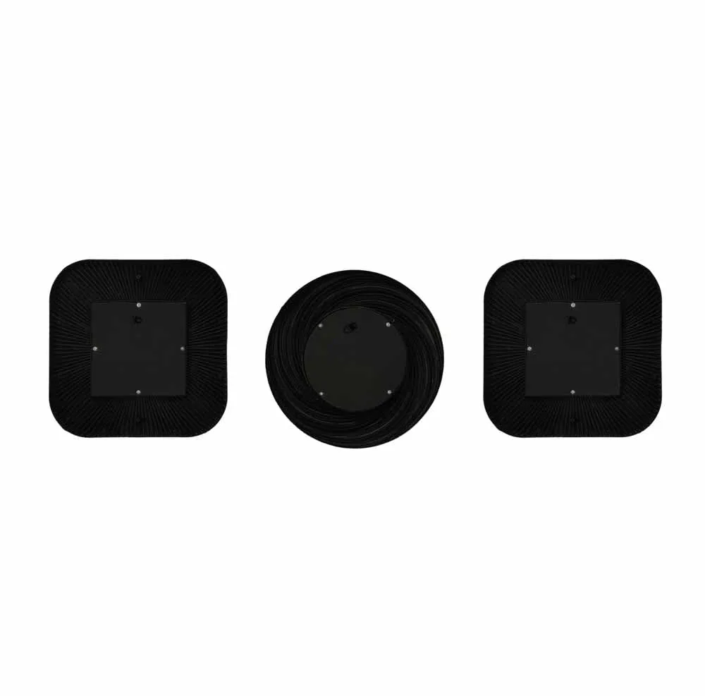 @home Decorative Plastic Frame Mirrors, Set of 3, for Bedroom, Bathroom, Dressing, Decor in Brown by Nilkamal