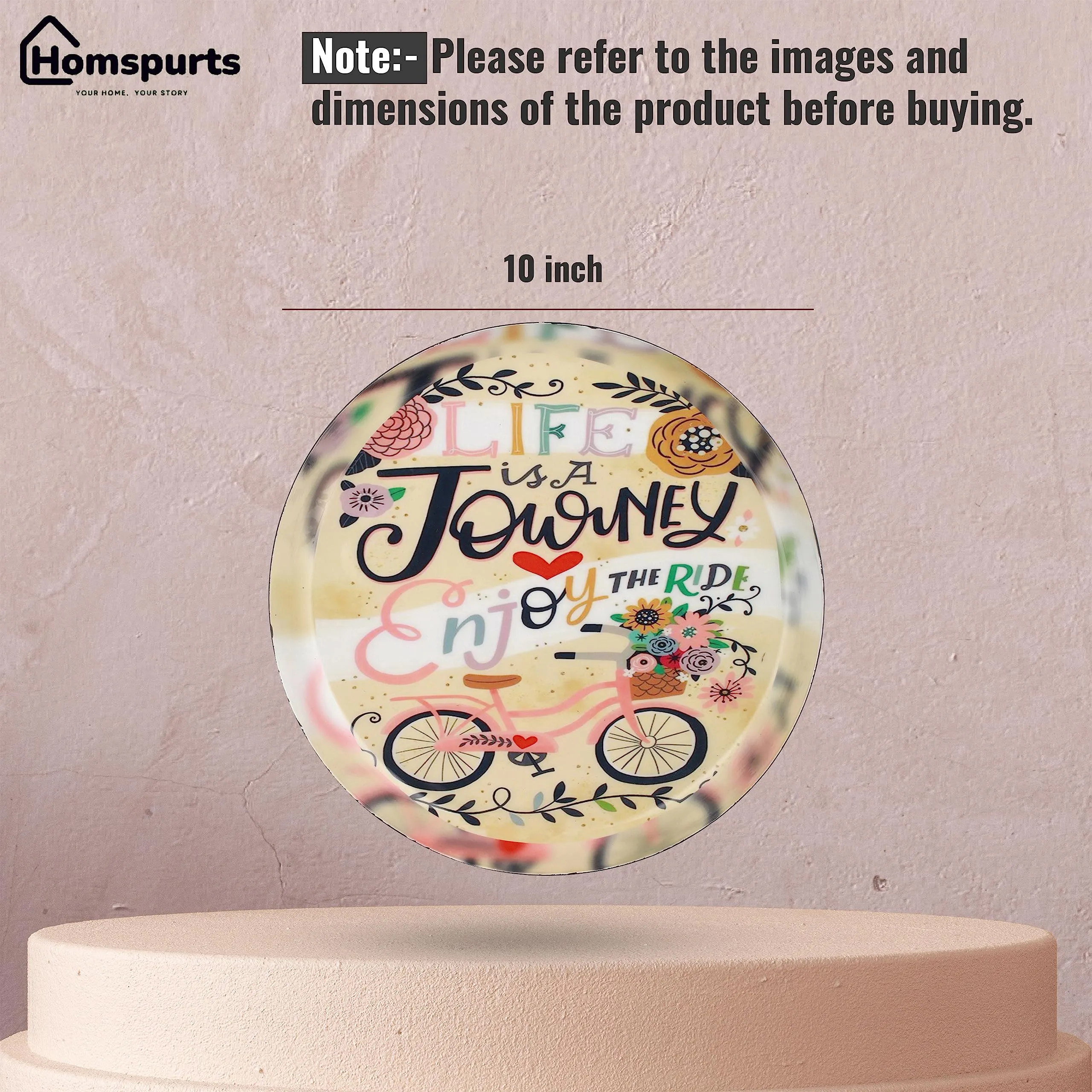 Homspurts Wall Hanging Painting Intricate Designs Arts Metal Wall Plates Showpiece for Home Wall Decorations, Living Room, Bedroom, Office, Cafe, Restaurant | 10 inches
