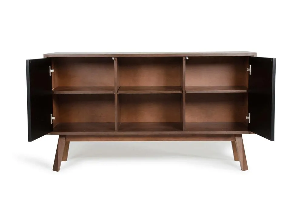 Laken Modern Walnut & Black Buffet
