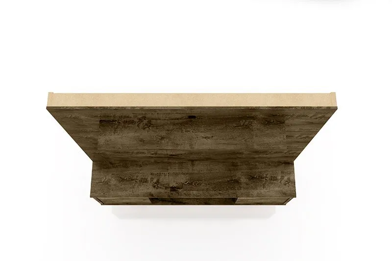 Liberty 63" Freestanding Entertainment Center with Overhead shelf in Rustic Brown
