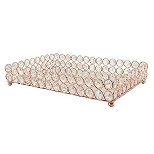 LICHTS Mirrored Fruit Vanity Tray Storage for Wedding Wine Restaurant L Rose Gold